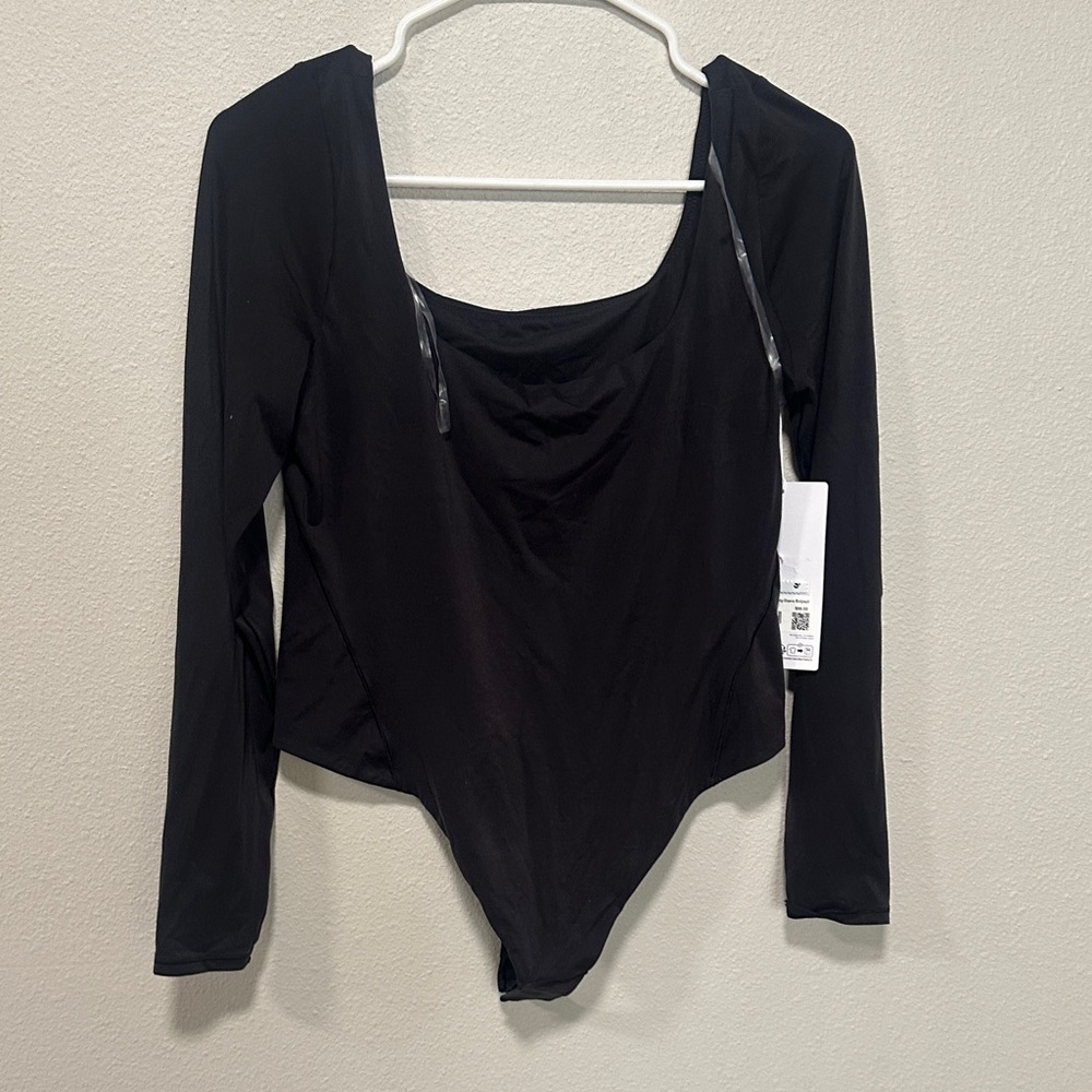 lululemon athletica Black Long-Sleeve Scoop Neck Bodysuit